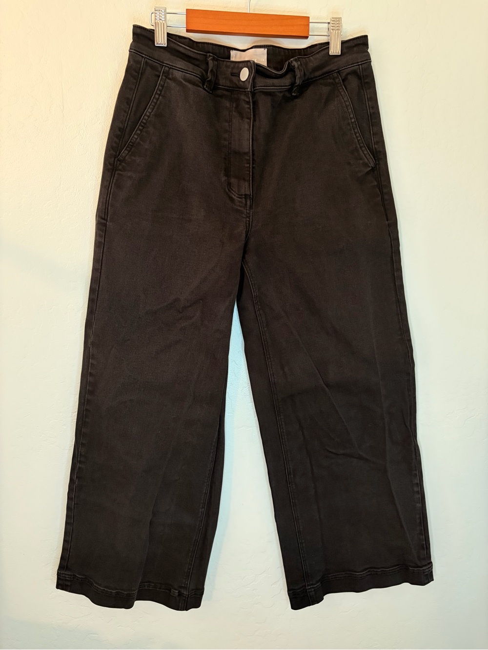 Everlane Black Wide-Leg High-Rise Jeans 0048